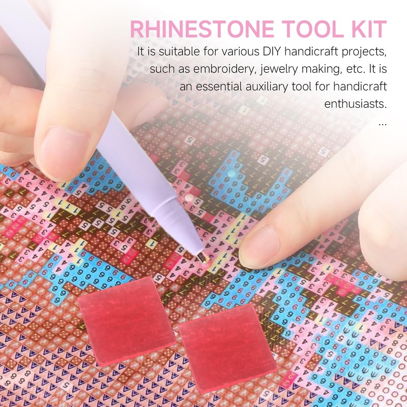 4 Rhinestone Brushes, 10 Pieces Dot Drill Glue, Embroidery Brush