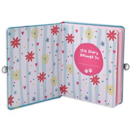MOLLYBEE KIDS My Favorite Things Lock and Key Diary Notebook for Girls, 5.5 x 6.25 Inches, 208 Lined Pages, Padlock with 2 Keys, Purple (Multicolor)