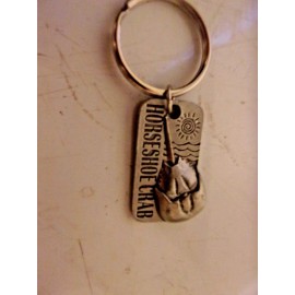 Unbranded 1996 Lead Free Pewter  HORSESHOW CRAB  KEY CHAIN NEW OLD STOCK 3" LONG #78