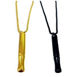Breathing Necklace for Anxiety & Stress Relief - Meditation & Relaxation Tool for Mindful Breathing -Stainless Steel Breathing Necklace for Women Men (Gold+Black, One size)