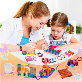 Disracker Weaving Loom Kit Crafts - Arts and Crafts for Kids and Adults, Ideal Gifts for Girls Ages 5 6 7 8-12 14, Potholder Knitting Loom Kit