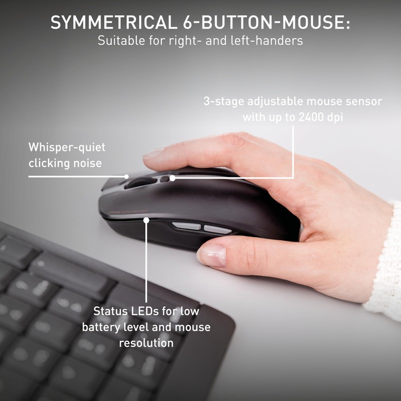 CHERRY Stream Desktop - Wireless Keyboard and Mouse Combo -