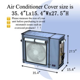 NGB Mini Split Cover, Outdoor Unit Cover for Air Conditioning Condensing HVAC,35.4x15.4x27.5 Inches, Waterproof, Windproof, Snowproof, For All Seasons,Grey Color.