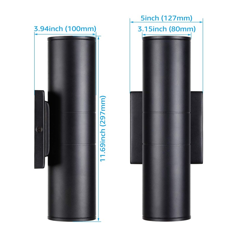 LEONLITE Integrated LED Cylinder Up Down Wall Light, 20W 1400lm,