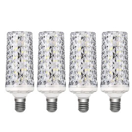 YELANGU E14 LED Bulbs,Modern Craft Crystal lamp,30W Cool White 6000K, Equivalent to 250W E14 Halogen Bulbs,AC 220-240V, 360° Beam Angle,Small Edison Screw SES LED Corn Lamp, Not Dimmable, Pack of 4