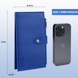 Travelambo RFID Wallet Women Large Size Bifold Multi Card Wallet Case with Zipper Pocke Credit Card Holder for Women