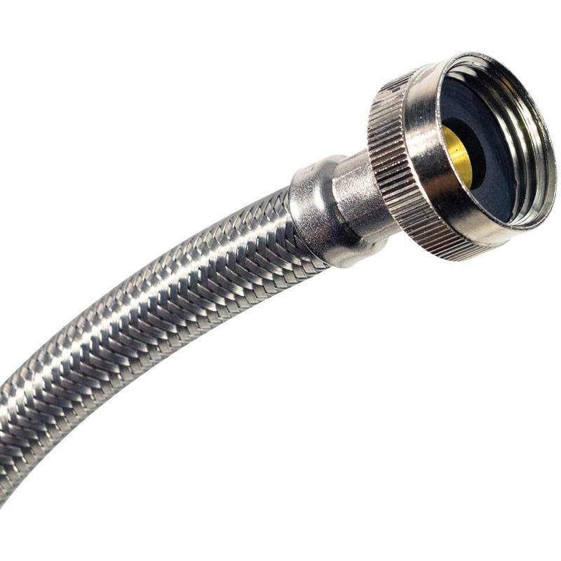 Certified Appliance Accessories WI12SSFM Braided Stainless Steel Water-Inlet Hose, 1ft