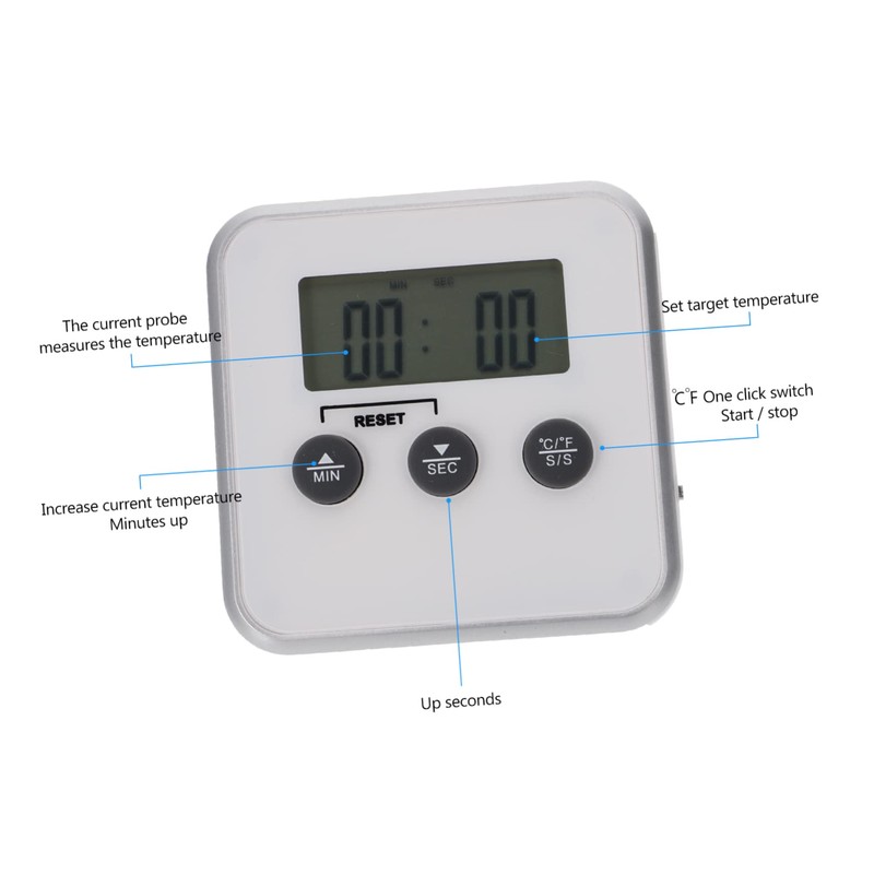 iplusmile BBQ Thermometer with Temperature Alarm Function Multipurpose Food Thermometer