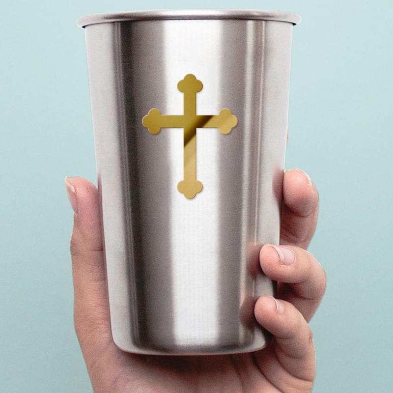 Decal Stickers of Easter Cross (Metallic Gold) (Set of 2)