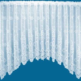 Penshurst Floral Design Jardiniere Net Curtain - Slot Top - Sold In Set Sizes (100'' (254cm) Wide x 36'' (91cm) Drop)