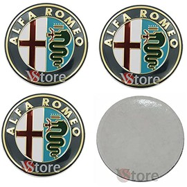 4 Caps 50 mm Halftone Sticker compatible for Alfa Romeo 147 156 GT Giulia Mito Gold Wheels Alloy Wheel Shells