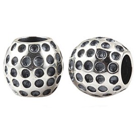 Abalorio de golf de plata de ley 925 con abalorios deportivos para pulsera de abalorios
