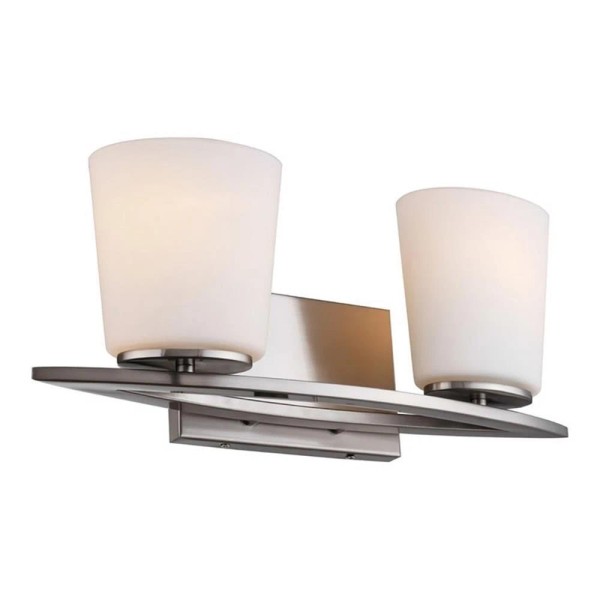 Woodbridge Lighting Meridian 2-Light Steel and Glass Bath Light in