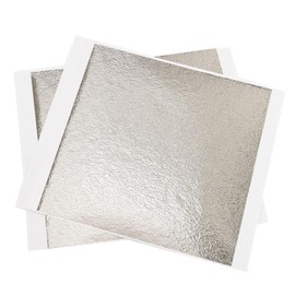 Silver Foil Hair 100 Pieces Nail Art Silver Foil Sheet Imitation Silver Foil 3.3 x 3.3 inches (8.5 x 8.5 cm), DIY Silver Foil Paintings, For Hair Coming Of Age Ceremony, Hair Ornament, Resin Silver