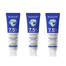 Beamach Hydroxyapatite Toothpaste 7.5% for Enamel Repair & Teeth Whitening Refreshing Flavor Fluoride-Free 4.23oz Gentle Formula for Sensitive Teeth Care:_3-PCS