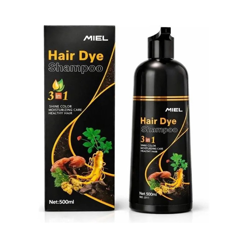 Shampoo Tinte Cubre Canas , Jengibre Sin Amoniaco 500ml Negro