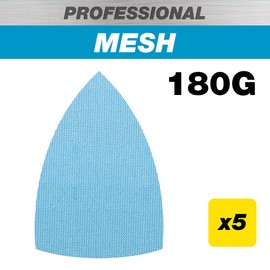 Trend Professional 100 x 150 mm Detail Sanding Pads, 180 Grit, 5 Pack, Mesh Abrasive for Feathering and Denibbing Paint and Timber, AB/DET/180P