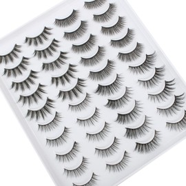 Oreola 3D False Eyelashes Natural Look Artificial Eyelashes, Lightweight, Reusable, 4 Layers Natural Lashes, Fluffy Faux Mink Lashes for Germany Make-Up, Cat Eye Cosplay Eyelashes
