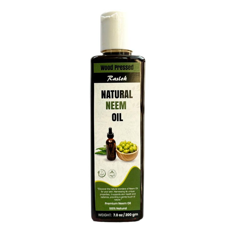 Raslok Pure Natural Neem Oil | Wood Pressed (4, Ounces)