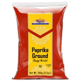 Rani Paprika (Deggi Mirch, Low Heat) Spice Powder, Ground 3.5oz (100g) ~ All Natural, Salt-Free | Vegan | No Colors | Gluten Friendly | Non-GMO | Indian Origin