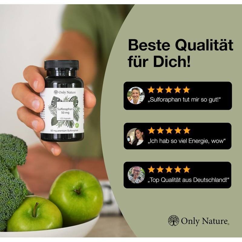 Only Nature Broccoli Capsules - 50 mg Pure Sulforaphane -