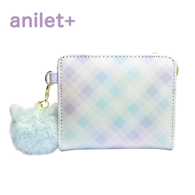 anilet + Mini Wallet, Bifold Gradient, Cat Pom Pom, L-Shaped