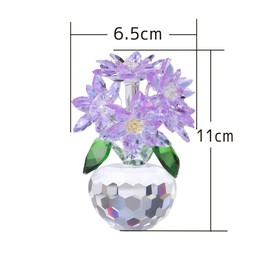 Ｋ9クリスタル クリスタルフラワー 蓮の花 誕生日プレゼント 結婚記念日プレゼント バレンタインデー 置物 インテリア ガラス プレゼント 風水グッズ 新年 プレゼント浄化用 開運 風水 インテリア ガラス 置物 家の装飾品 (パープル)