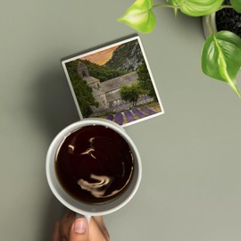 Provence, France, Lavender Fields (Absorbent Ceramic Coaster, Single, Cork Back, Kitchen Table Decor)