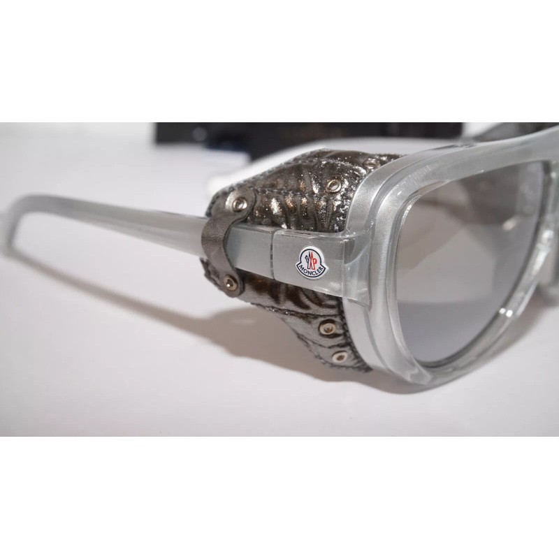 MONCLER New Sunglasses Grey Pearl Mirror Plastic Aviator ML0089 20C