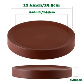 4 Packs Plant Caddy with Hidden Wheels 11.5 Inch Rolling Plant Stand Heavy Duty Plant Dolly with Casters Indoor and Outdoor Plants Plant Roller Base Large Plant Cart Pot Saucers with Wheels, Brown