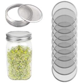 9 Piece Set of 82mm 304 Stainless Steel Sprout Strainers for Alfalfa, Broccoli and Lentils, Ideal for Home Germination and Bean Strainer Lids (Strainers Only)