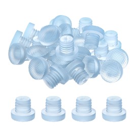 uxcell 36Pcs Glass Table Top Bumpers with Stem, 10.5mm/0.41Inch Clear Rubber Bumper Grippers Anti Collision Slip Glass Table Spacers for Patio Table Cabinet Furniture (Fits 7/16Inch Hole)