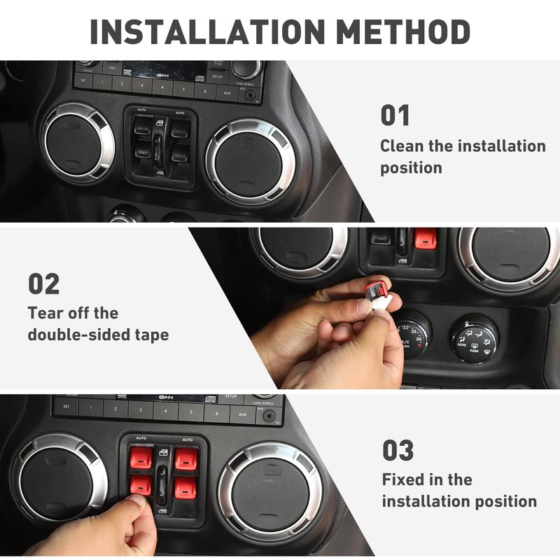 HTHE Window Switch Button Cover Fit for Jeep Wrangler JK