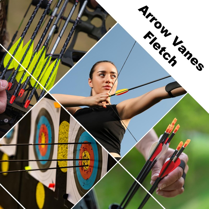 sourcing map Arrow Vanes Arrow Fletching 4" Shield Shape Turkey