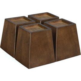 Sopicoz Wooden Furniture Risers Tapered Bed Risers (Brown 4pcs, 4 inch Pyramid)