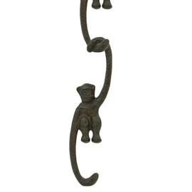 Woodside Cast Iron Decorative Monkey S Hooks, Indoor/Outdoor for Garden Hanging Baskets/Lanterns/Wind Chimes, Bird Feeder Hooks, Pack of 2