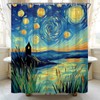 TENVSIN Starry Night Shower Curtain Blue Star Sky, 72 x