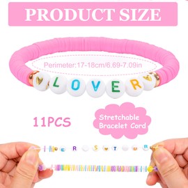 11 Pcs Friendship Bracelets Set, TS Album Inspired Bracelets Set, 1989 Multi-layer Letter Bracelet, Colourful Beaded Friendship Encouragement Bracelets Set for Women Girls Fans Gifts