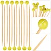 100 pieces bamboo cocktail picks 4.7 inch fruit toothpicks sports
