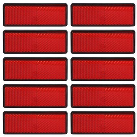 Waziaqoc 10-Pack Red Reflectors, Self-Adhesive Rectangle