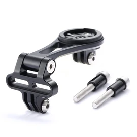 Cestbon Out Front Mount Compatible with Garmin Edge Wahoo Elemnt Bryton Stages Hammerhead Adjustable Combo Mount for Double Gopro
