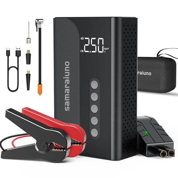 Car Jump Starter with Air Compressor, 1000A 10400mAh Lithium Portable