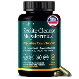 Liver Cleanse Detox & Repair - Microplastics Detox & Zeolite Supplement for Gut Health, Cognition & Natural Energy - Glutathione, NAC, Chlorella, Spirulina, ALA, Cilantro, Milk Thistle, Noni, Shilajit