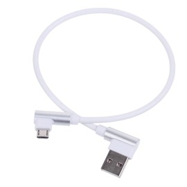 Aouzsta 90 Degree USB Cable Right Angle Charger L Shape Charging Data Sync Cord USB Data Cable Fast Charging 0.3m, White