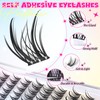PVDKIW Self Adhesive Eyelashes Manga Self Adhesive Lash Clusters Natural
