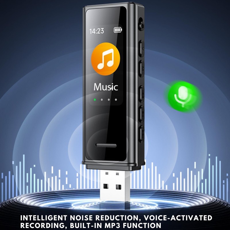 Digital Voice Recorder 64GB USB Voice Control Recorder Small Portable