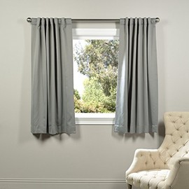 HPD Half Price Drapes BOCH-174402-63 Blackout Room Darkening Curtain (1 Panel), 50 X 63, Neutral Grey