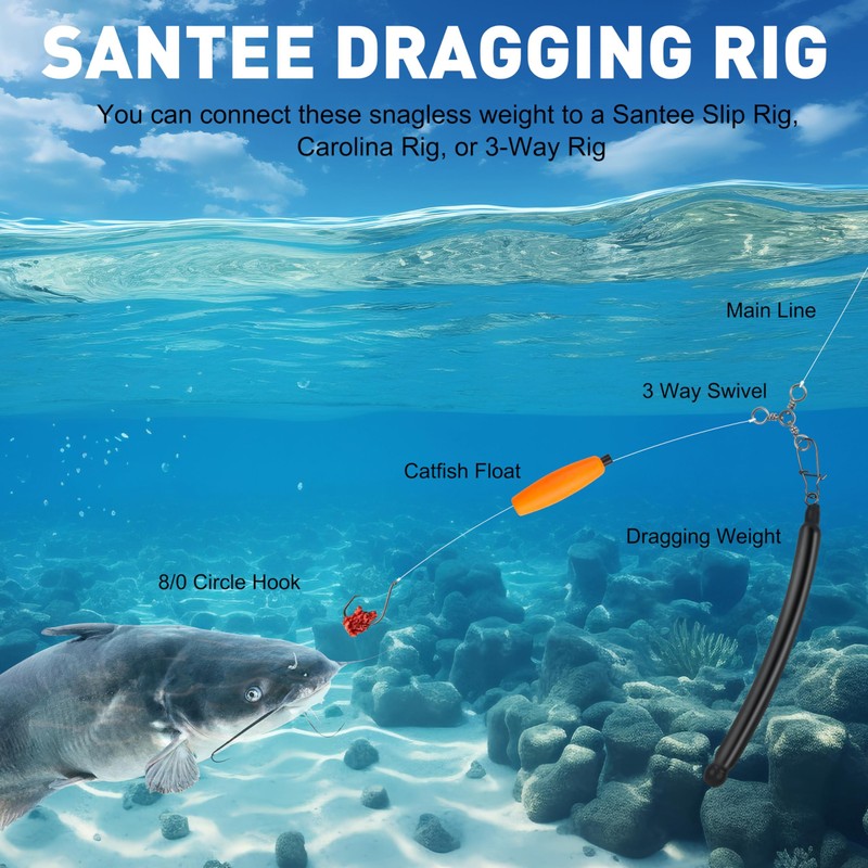 6Pcs Dragging Weights for Catfishing Trolling Drifting Dragging Sinkers Drag