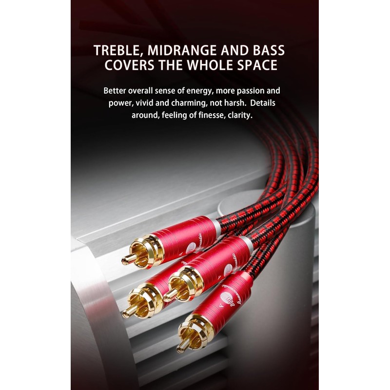 BOAACOUSTIC JIB 2 RCA Audio Cable RCA/phono cable, 2×2 plugs