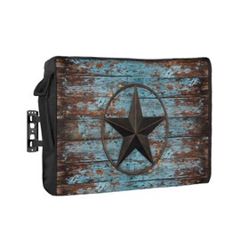 Outdoor TV Cover 40 to 43 Inches, Vintage Wood Textured Background West Star of Texas Waterproof and Weatherproof TV Cover with Remote Control Pocket, Flat Screen TV Cover Protector for Outside TV